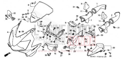 UPPER COWL (2) CBR600FS1 de 2001